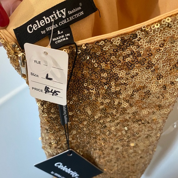 COPY - Gold sequin mini dress - Picture 1 of 3